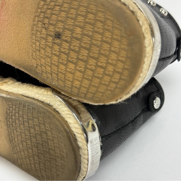 Stuart Weitzman Women's Black Studded Leather Lace Up Espadrilles, size 5 - Picture 7 of 10